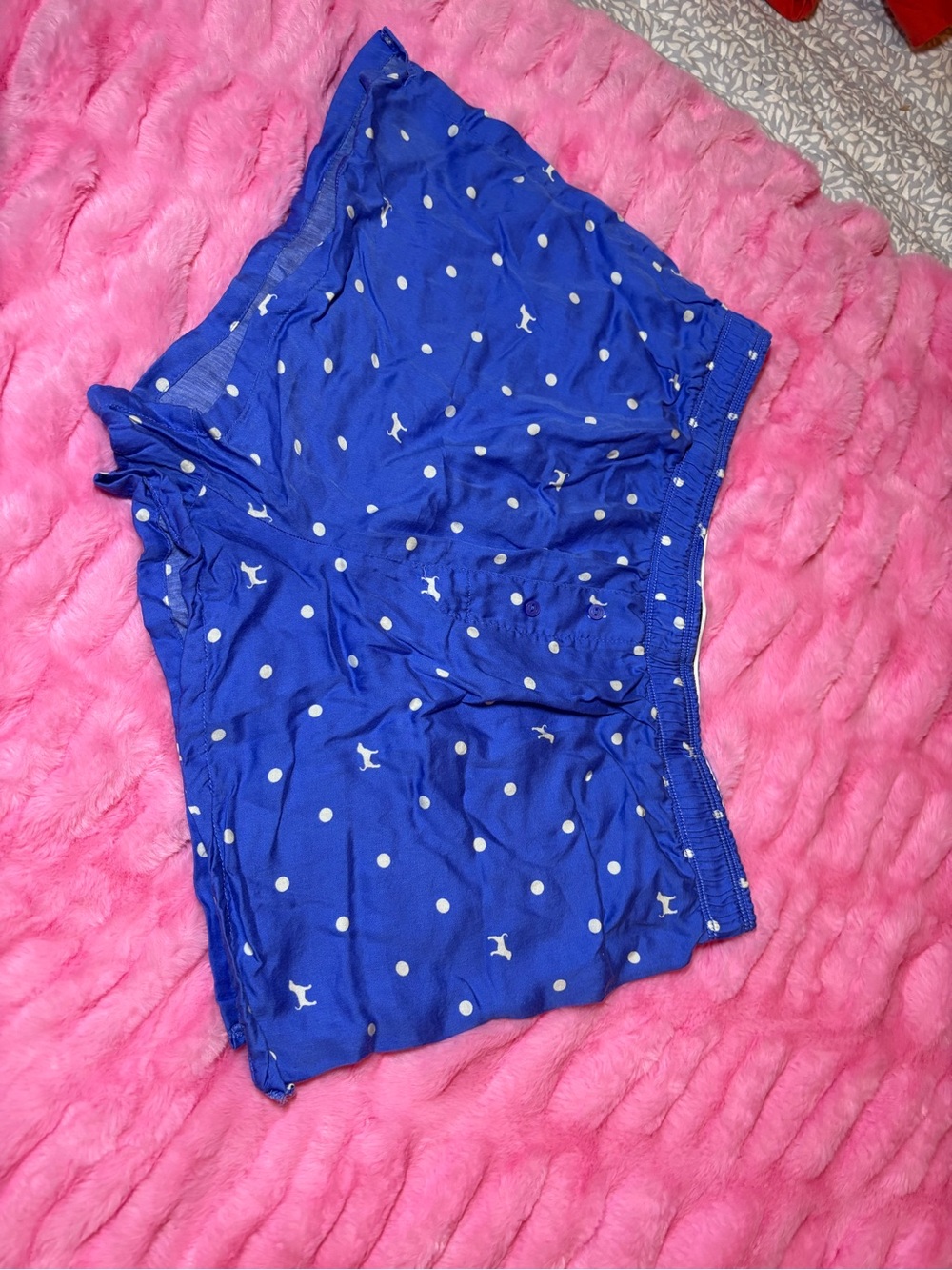 Victoria’s Secret PINK Blue Roll Over Polkadot Pajama shorts